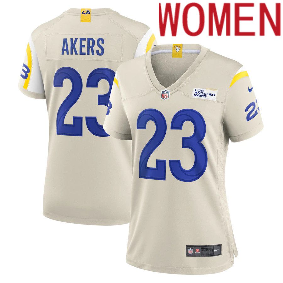 Women Los Angeles Rams 23 Cam Akers Nike Cream Game Jersey